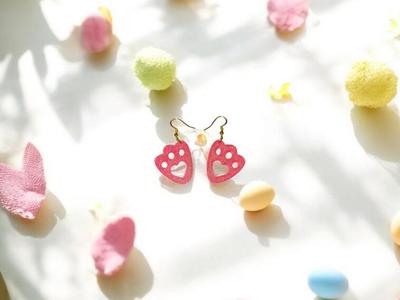 Easter paw earrings