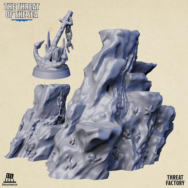 Sea rock and old anchor