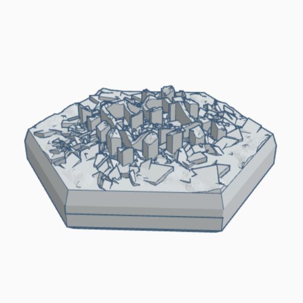 Sci-Fi Destroyed Building 20 Hex Map Scale HMSSFD020