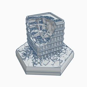 Sci-Fi Ruined Building 28 Hex Map Scale HMSSFR028