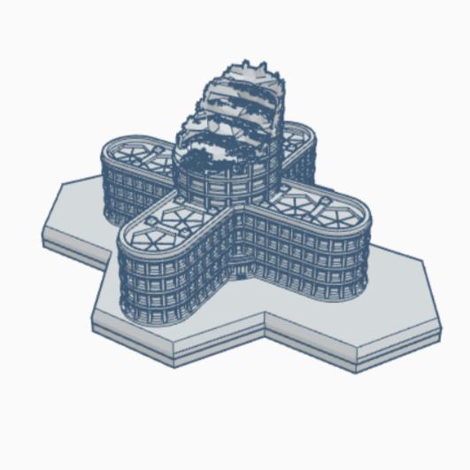 Sci-Fi Ruined Building 59 Hex Map Scale HMSSFR59