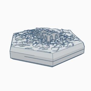 Sci-Fi Destroyed Building 3 Hex Map Scale HMSSFD003