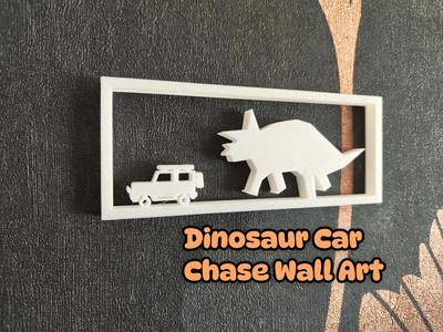 Low Poly Dino Chase Wall Art