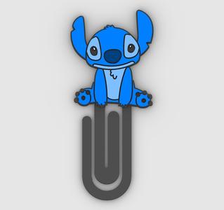 cute Stitch sitting - Paper clip, bookmark - 3MF pre-painted , STL