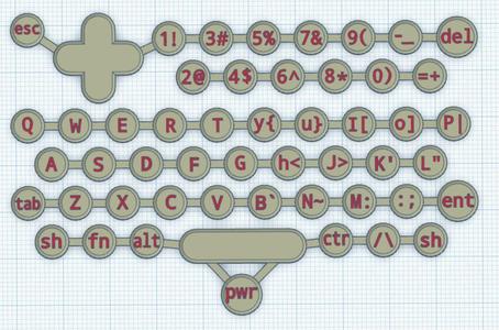 Labeled PocketCHIP Keyboard