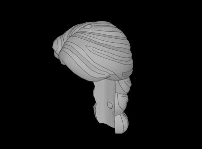 Lego Compatible (3201.dat) Minifig Hair Long Ponytail French Braided Blunt End Hole on Top 2 Holes on Back