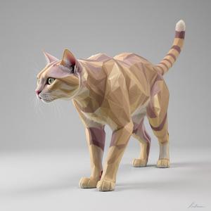 low poly cat