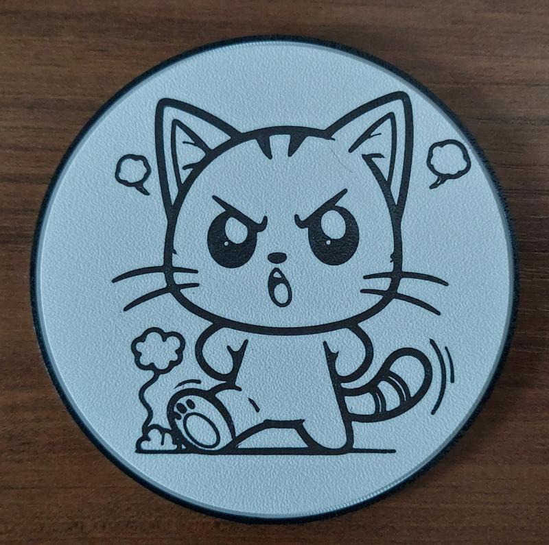 Angry cat coaster