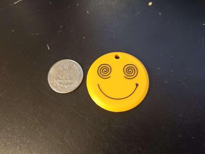 Moon Walker Happy Face Keychain & Puck