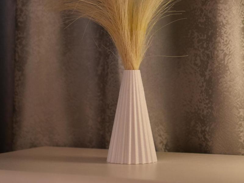 Conic Ribbed Vase