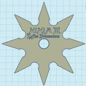 8 Point Shuriken with 1x Ninja III: The Domination logo