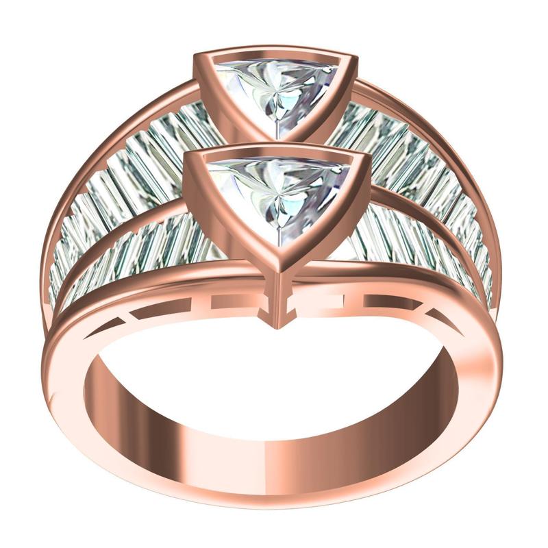 Antique Double Trillion Baguette Setting Ring
