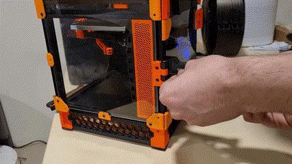 Voron 0 Hinged Back Panel w/ Hinged Filament Spool Holder