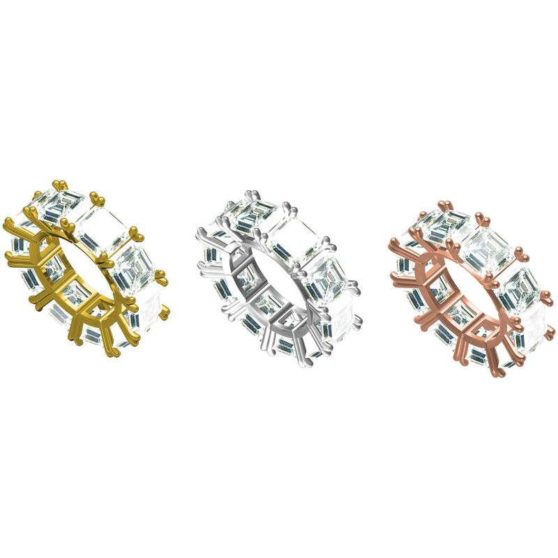 Emrald Cut Stone Eternity Band For Women
