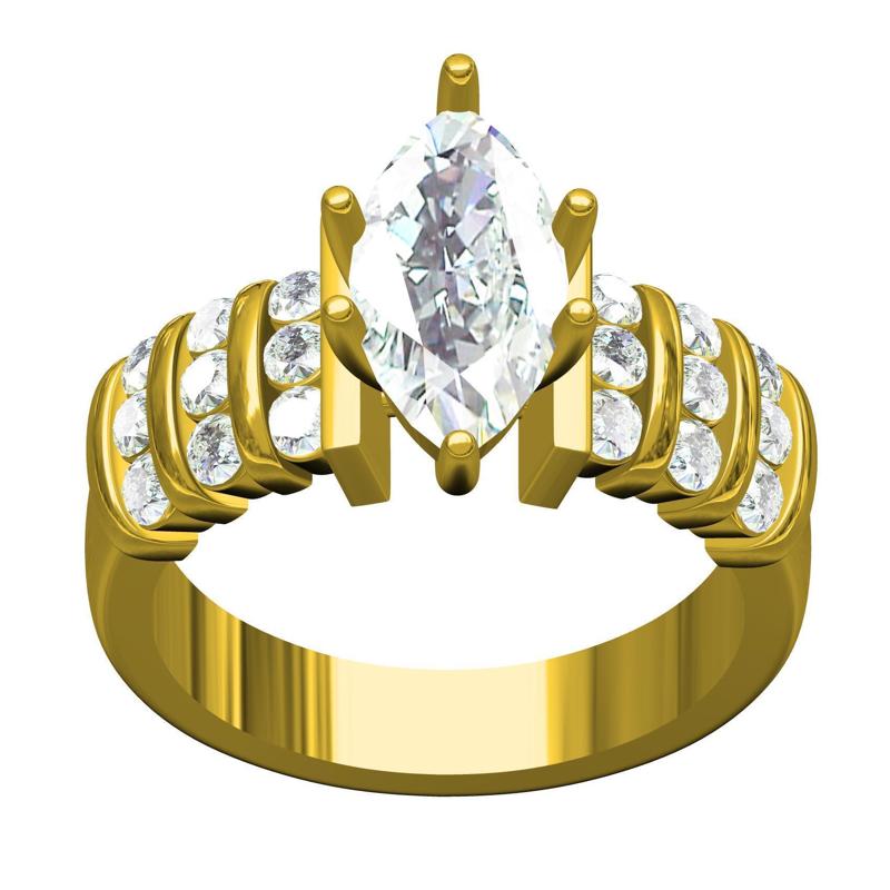 Marquise Shape Solitaire Engagement Ring