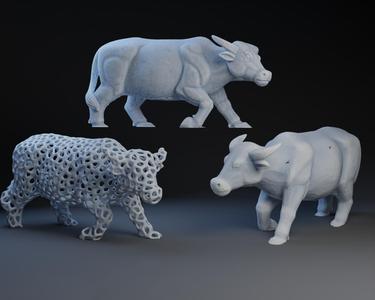 Voronoi Ox/Bull + low and high poly Original