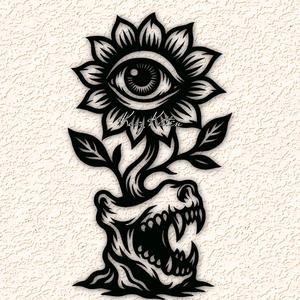 Halloween EYE SUNFLOWER Skull Planter Wall Art Home Decor