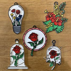 Set of 5 Flower Ornaments
