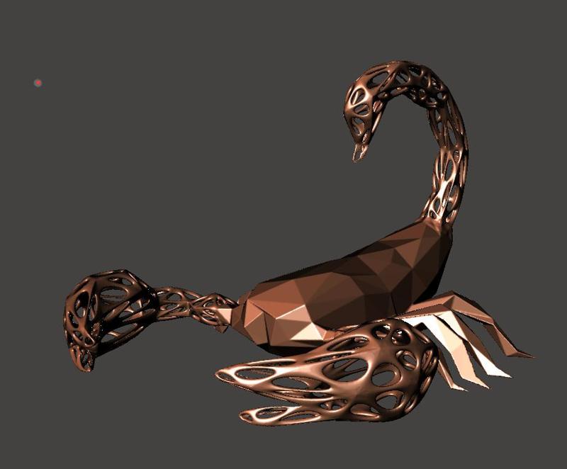 Scorpion Ready to Sting - Voronoi Style and LowPoly Mixture Model