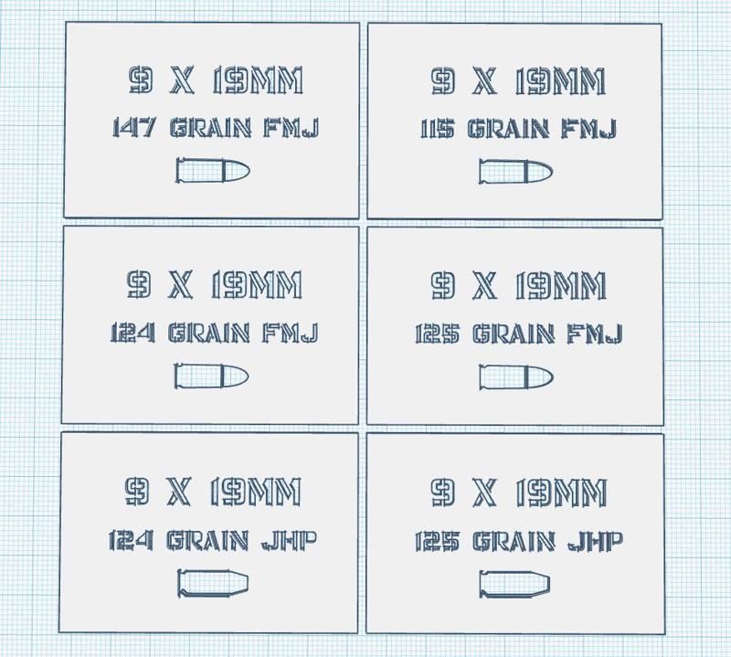 9mm (9x19mm) Ammo Can Label Stencils