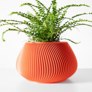 The Davi Planter Pot with Drainage Tray & Stand: Modern and Unique Home Decor for Plants and Succulents  | STL File