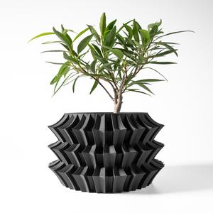 The Jori Planter Pot with Drainage Tray & Stand: Modern and Unique Home Decor for Plants and Succulents  | STL File