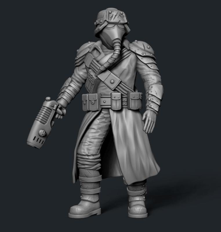 Trench soldier with plasma pistol