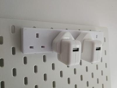 UK Plug Holder for SKADIS peg boards