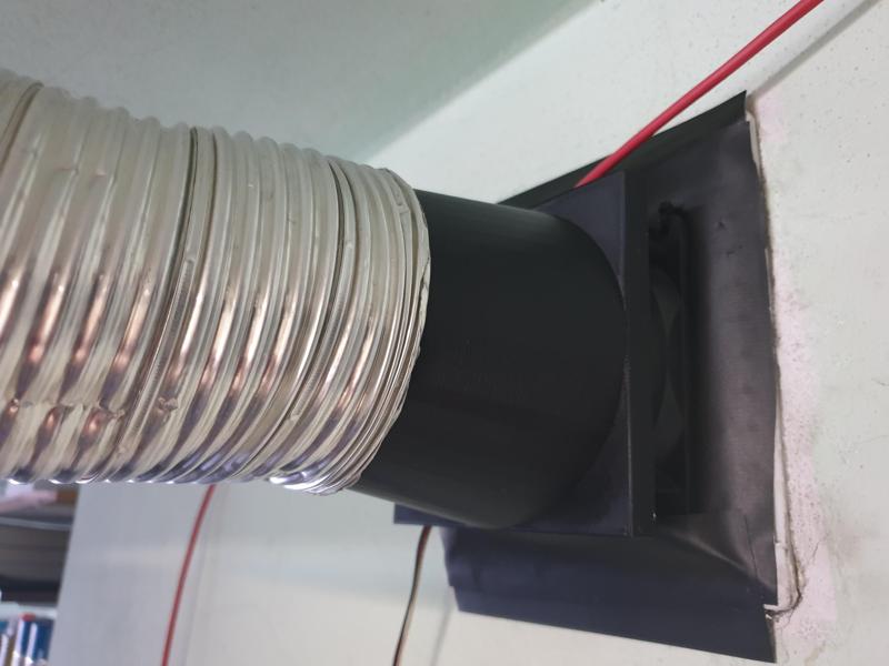 120mm fan to 100mm air pipe