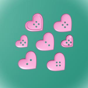 Decorative heart buttons
