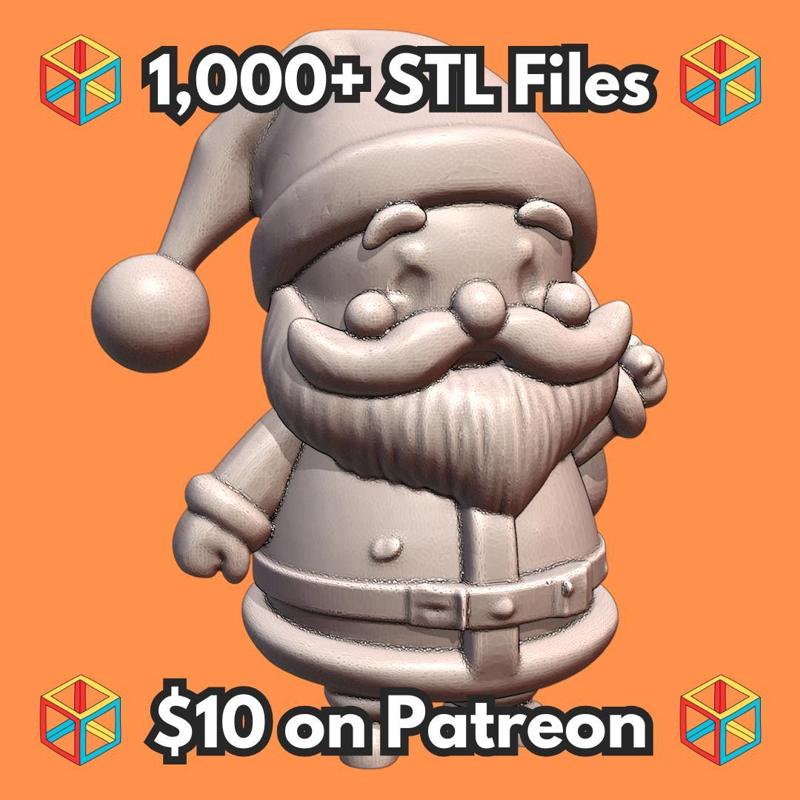 Jolly Santa Claus with Gift Sack for Holiday Display MineeForm FDM 3D Print STL File