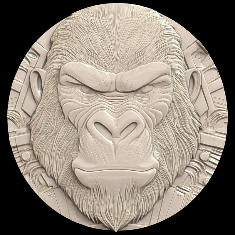 3D Model STL File for CNC Router/Laser & 3D Printer A Gorilla with Cybernetic Implants that Increase Its Strength