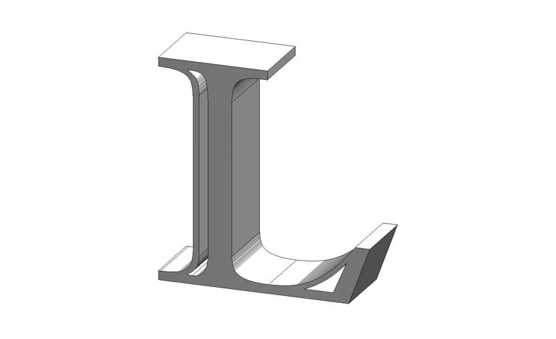 L Letter Imprint MT Shadow Font Letter