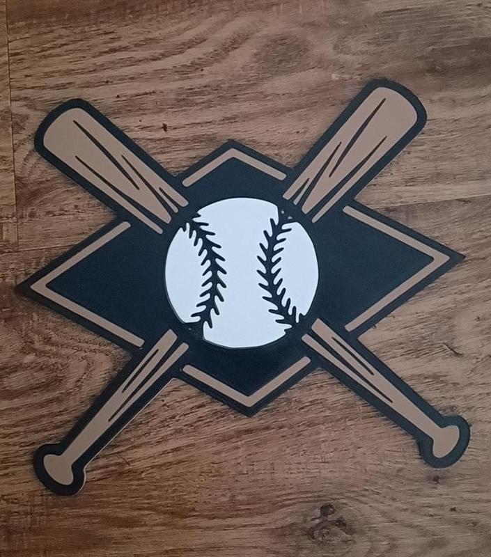 Baseball wall decor  3 color layer/ Cake topper / bat and ball / NBL decor/ Baseball gift