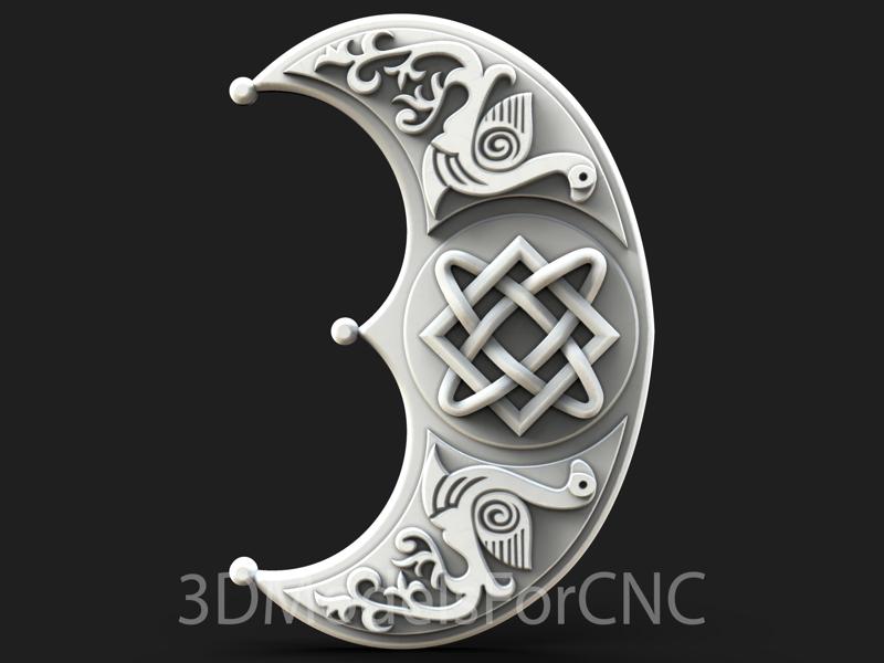 3D Model STL File for CNC Router Laser & 3D Printer Celtic Moon