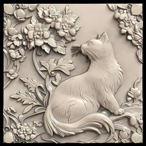 3D Model STL File for CNC Router/Laser & 3D Printer A Cat that Can See Ghosts and Warn Its Owner of Danger