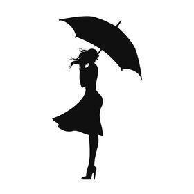 Fille au parapluie 2D wall art