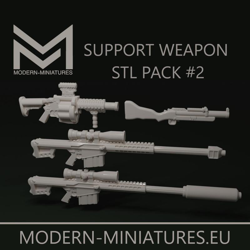 28mm Support Weapon Pack #2 M107, M32 MGL, M79 GL
