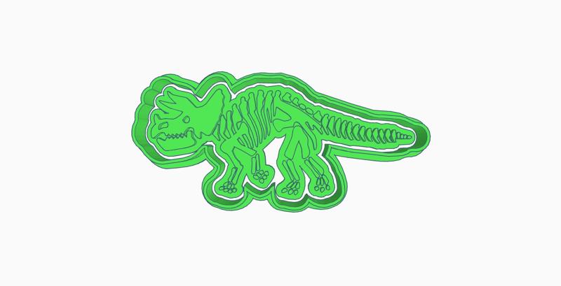 DINOSAUR FOSSIL TRICERATOPS COOKIE CUTTER