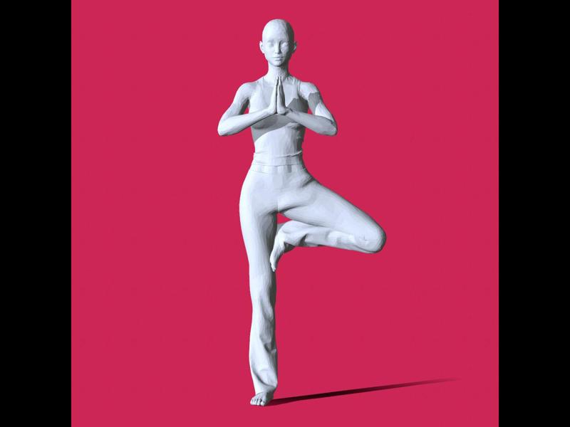 Female Yoga Pose Character