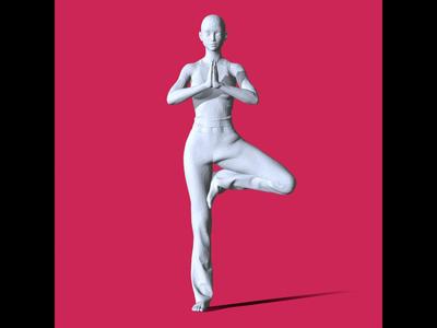 Female Yoga Pose Character