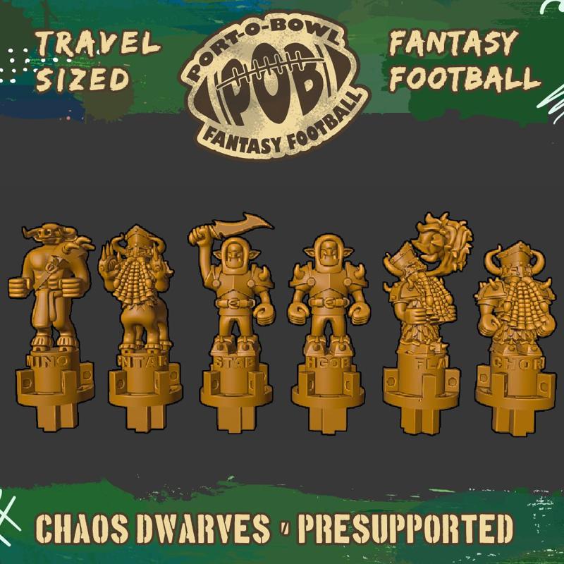 Port-O-Bowl: Travel-sized Fantasy Football Chaos Dwarves Team