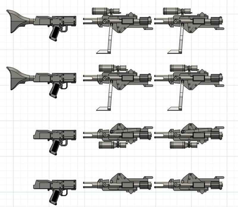Interchangeable swivel version Republic Commando DC15 short clone commando rifle for custom Star Wars figures and cosplay 1:12 1:6 and 1:1