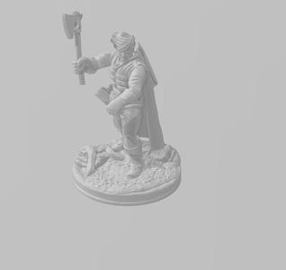 Wood elf ranger with axe and darts