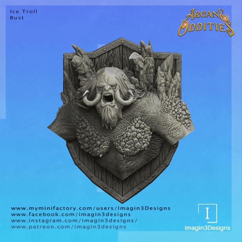 Pre-Supported Ice Troll Bust