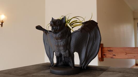 flying fox screaming standing planter pot flower vase stl