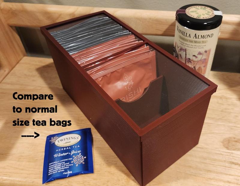 Tea box for oversized teabags - solid or panel lid