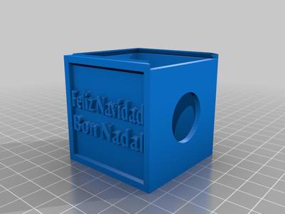 Caja de Navidad con litografía y luz