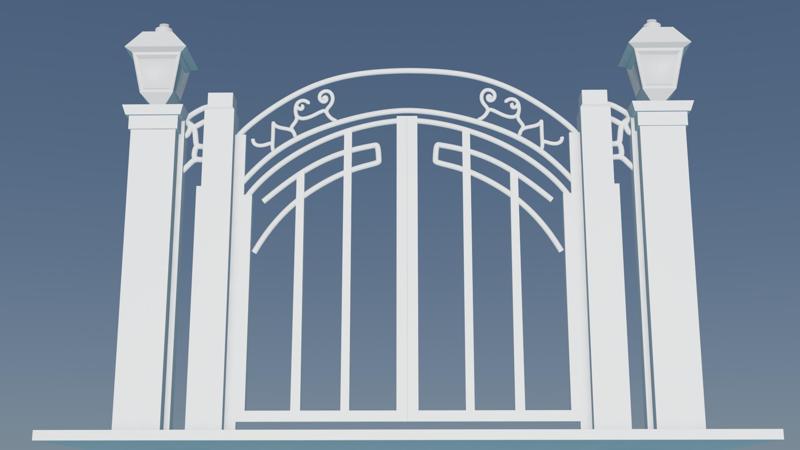 3D entrance iron gate
