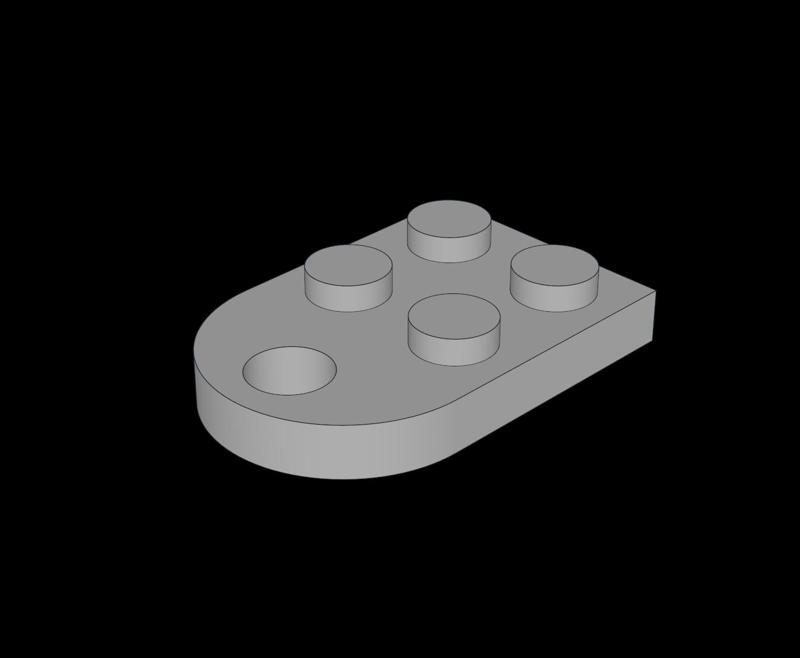Lego Compatible (3176.dat) Plate  3 x  2 with Hole
